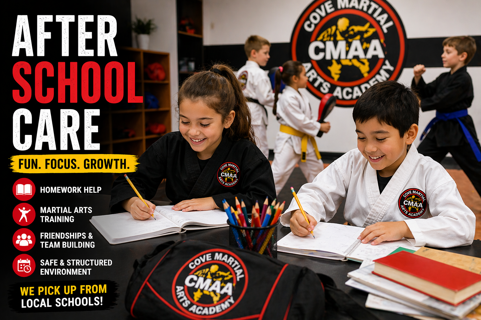 After-School Care at Cove Martial Arts Academy in 295 Miller Ln. Owens Cross Roads